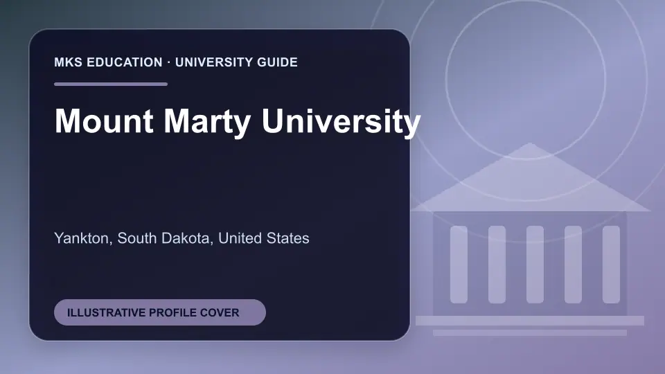 Illustrative MKS Education profile cover for Mount Marty University in the USA