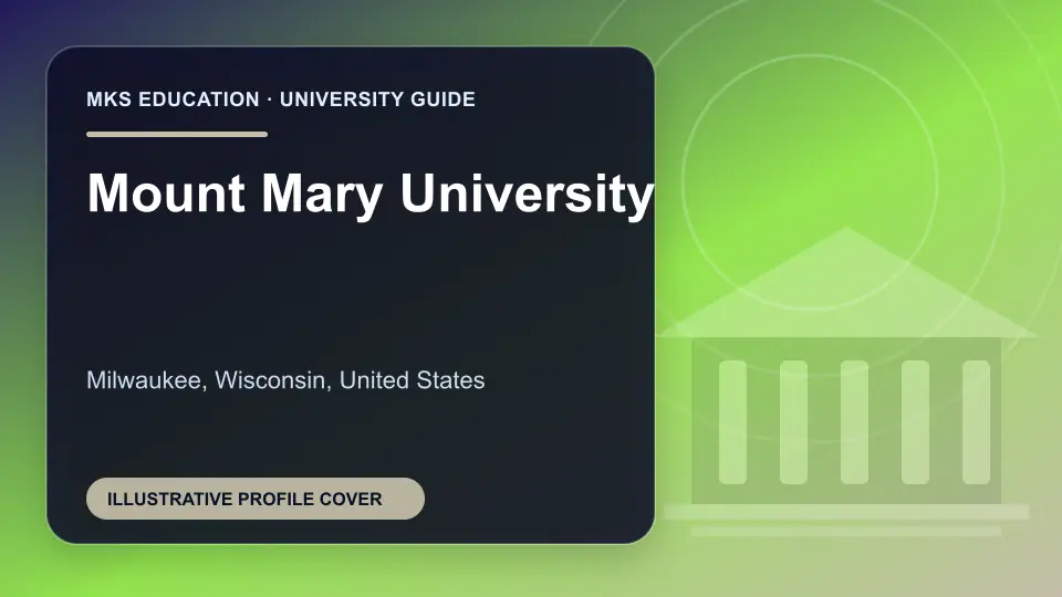 Illustrative MKS Education profile cover for Mount Mary University in the USA