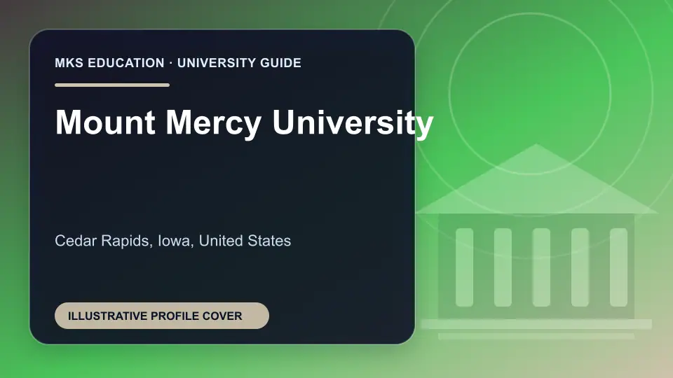 Illustrative MKS Education profile cover for Mount Mercy University in the USA