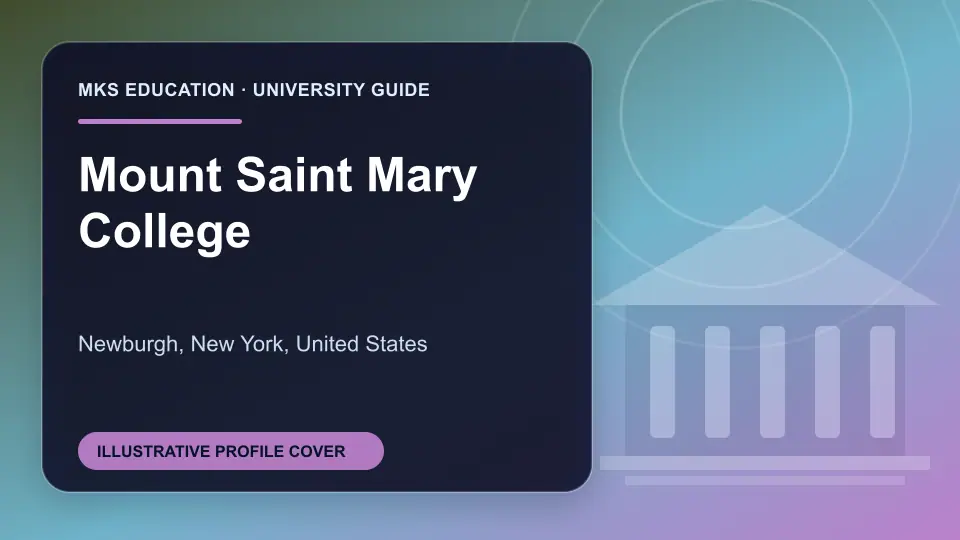 Illustrative MKS Education profile cover for Mount Saint Mary College in the USA