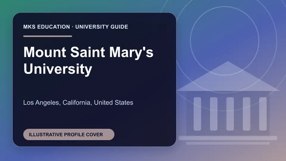Illustrative MKS Education profile cover for Mount Saint Mary's University in the USA