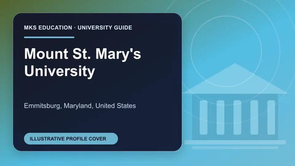 Illustrative MKS Education profile cover for Mount St. Mary's University in the USA