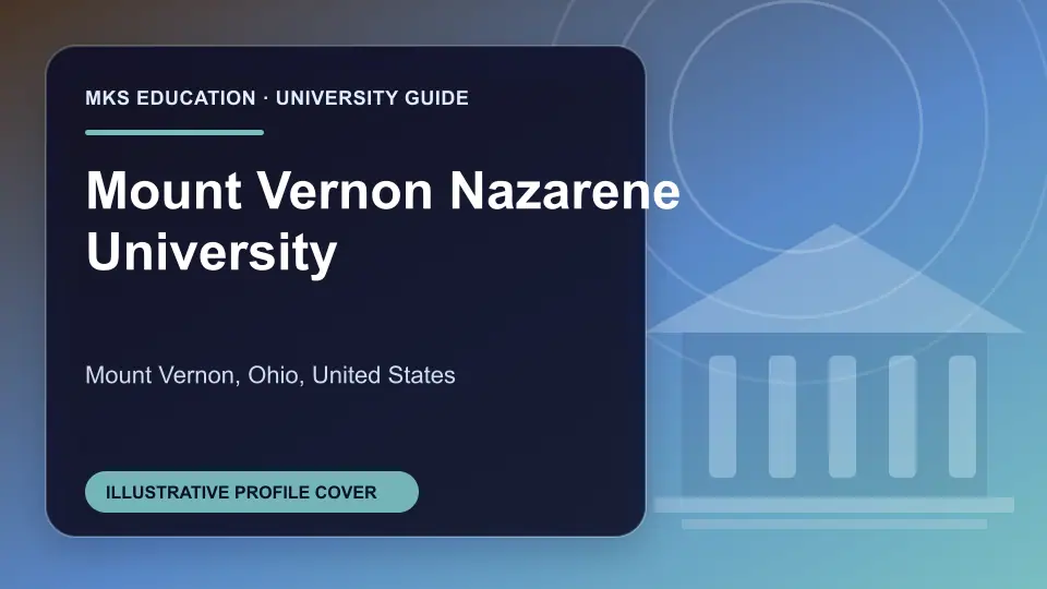 Illustrative MKS Education profile cover for Mount Vernon Nazarene University in the USA