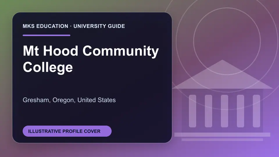 Illustrative MKS Education profile cover for Mt Hood Community College in the USA