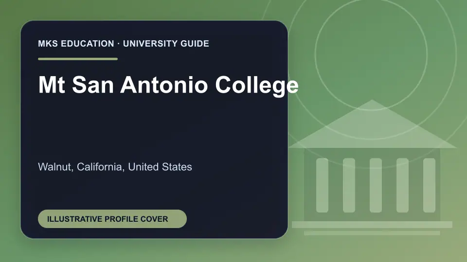 Illustrative MKS Education profile cover for Mt San Antonio College in the USA