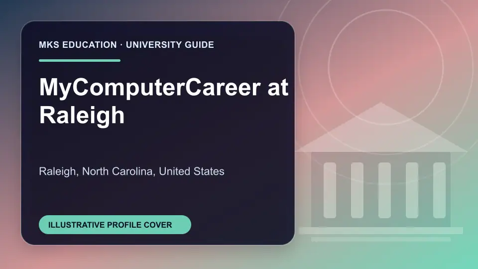 Illustrative MKS Education profile cover for MyComputerCareer at Raleigh in the USA