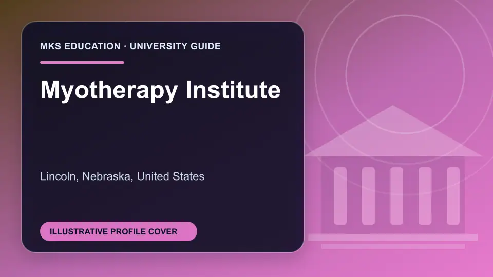 Illustrative MKS Education profile cover for Myotherapy Institute in the USA
