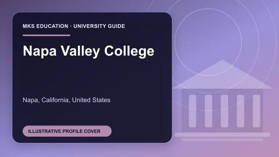 Illustrative MKS Education profile cover for Napa Valley College in the USA