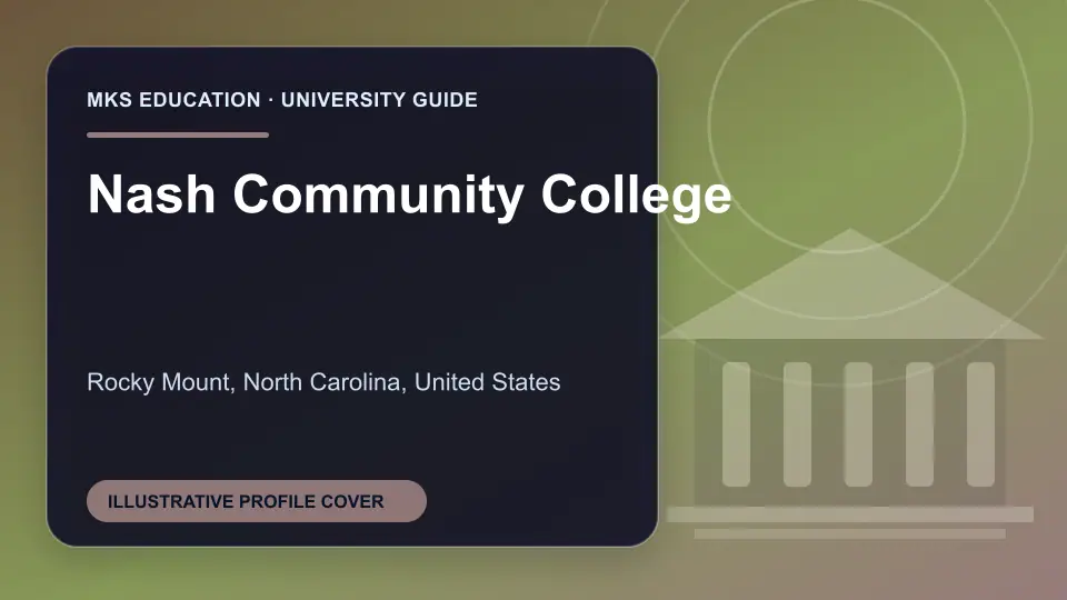 Illustrative MKS Education profile cover for Nash Community College in the USA