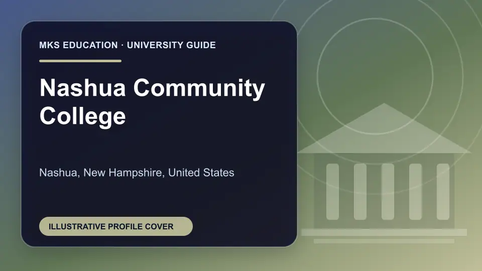 Illustrative MKS Education profile cover for Nashua Community College in the USA
