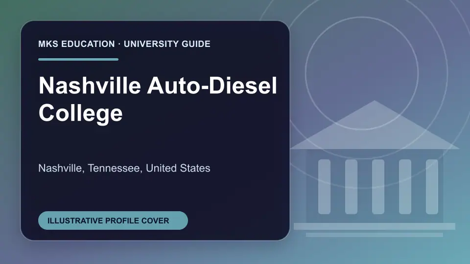 Illustrative MKS Education profile cover for Nashville Auto-Diesel College in the USA