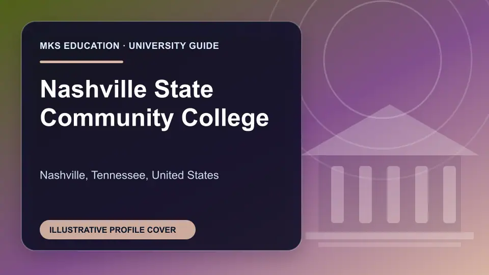 Illustrative MKS Education profile cover for Nashville State Community College in the USA