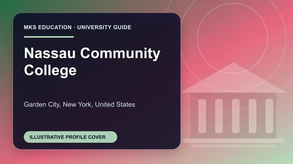 Illustrative MKS Education profile cover for Nassau Community College in the USA