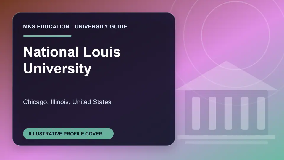 Illustrative MKS Education profile cover for National Louis University in the USA