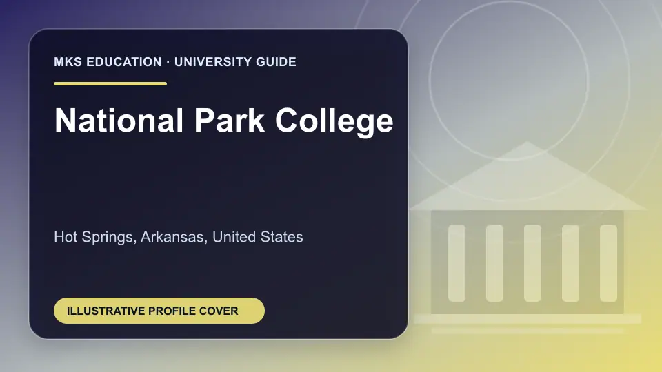 Illustrative MKS Education profile cover for National Park College in the USA