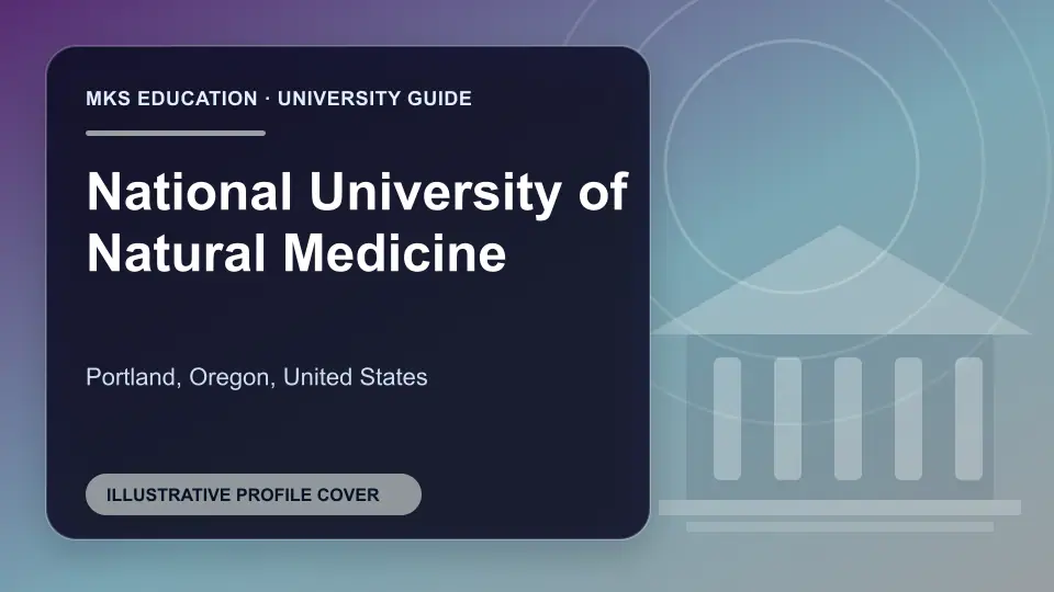 Illustrative MKS Education profile cover for National University of Natural Medicine in the USA