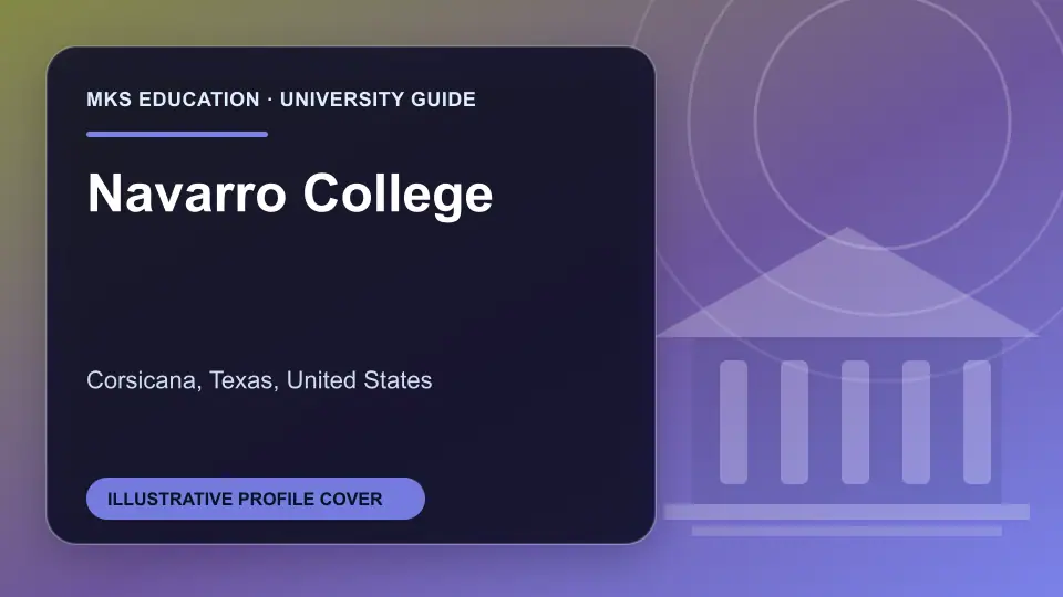 Illustrative MKS Education profile cover for Navarro College in the USA