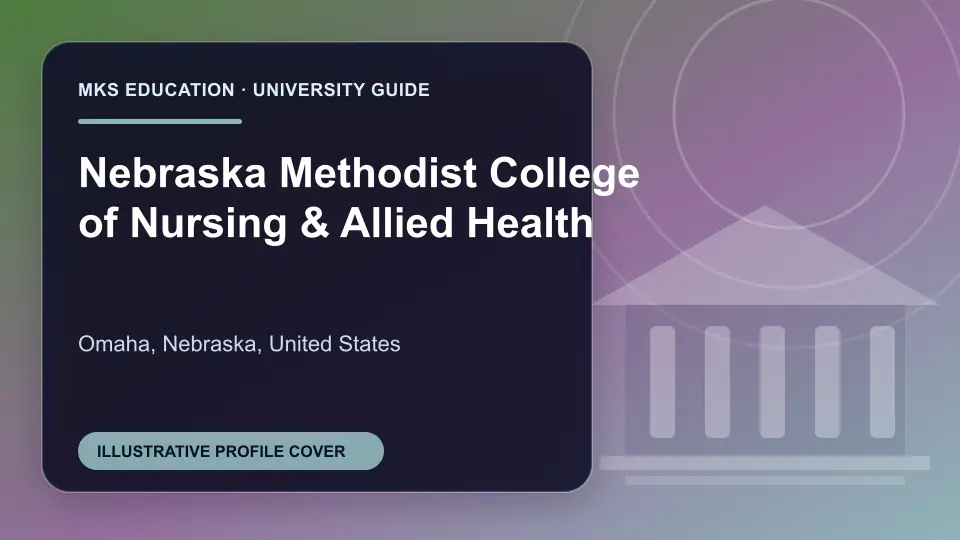 Illustrative MKS Education profile cover for Nebraska Methodist College of Nursing & Allied Health in the USA