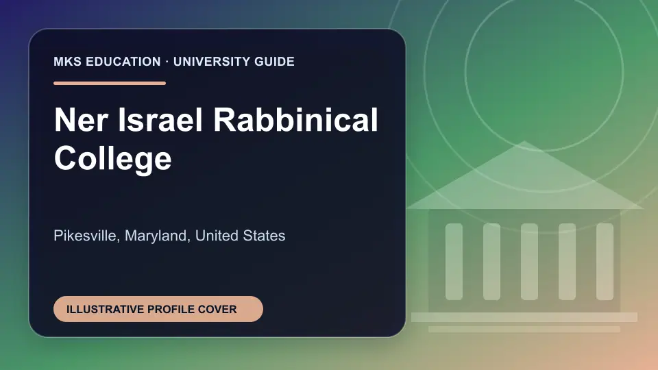 Illustrative MKS Education profile cover for Ner Israel Rabbinical College in the USA