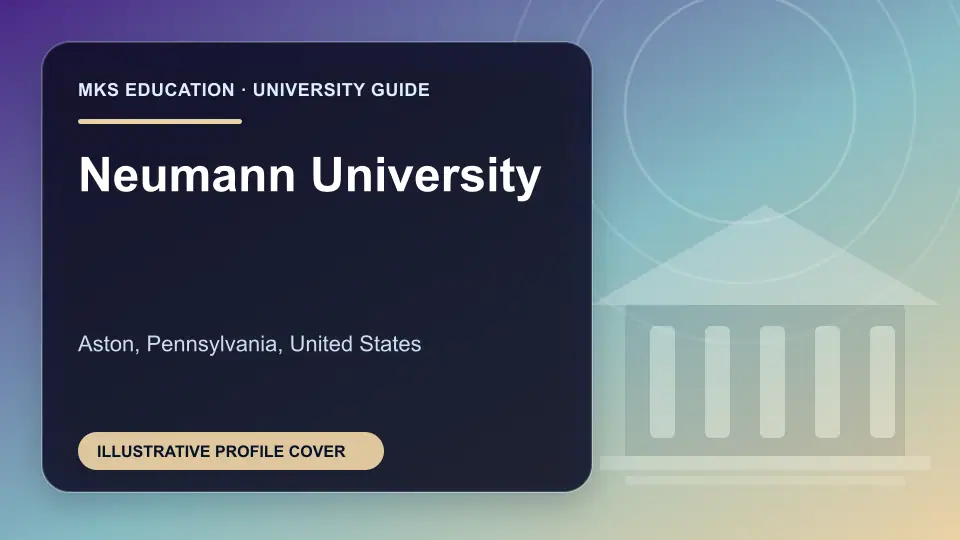 Illustrative MKS Education profile cover for Neumann University in the USA