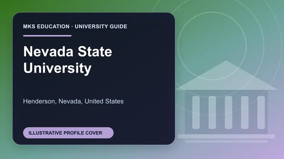 Illustrative MKS Education profile cover for Nevada State University in the USA