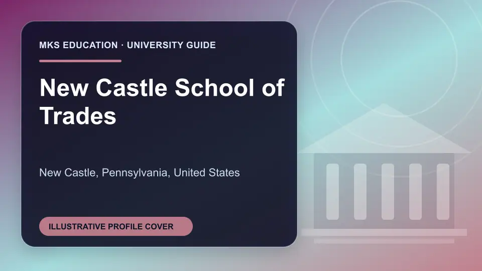 Illustrative MKS Education profile cover for New Castle School of Trades in the USA