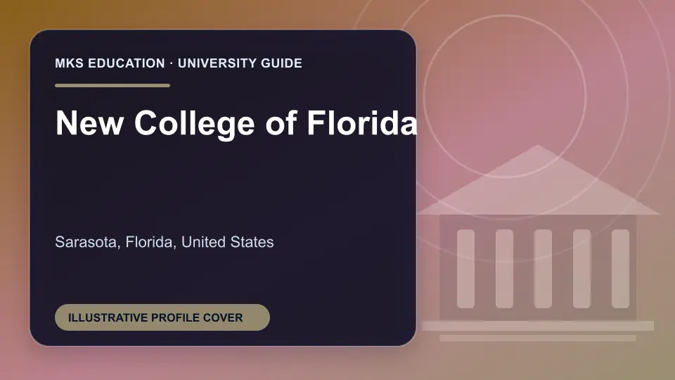 Illustrative MKS Education profile cover for New College of Florida in the USA