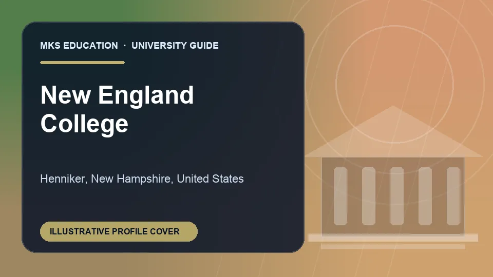 Illustrative MKS Education profile cover for New England College in the USA