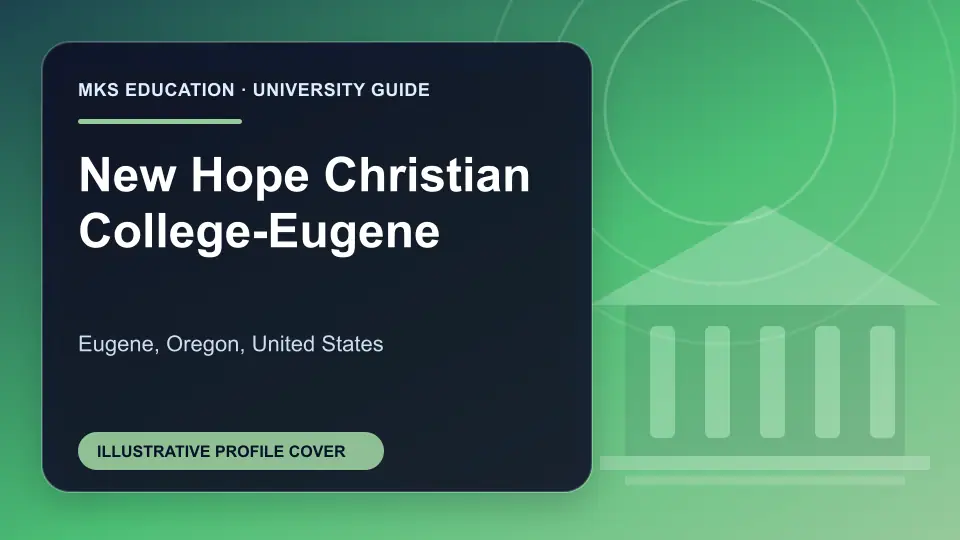 Illustrative MKS Education profile cover for New Hope Christian College-Eugene in the USA