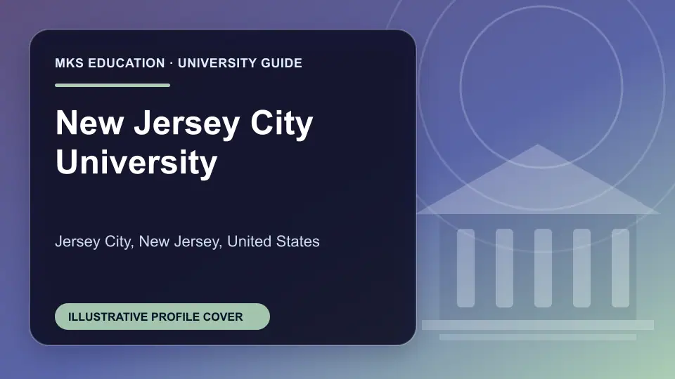 Illustrative MKS Education profile cover for New Jersey City University in the USA