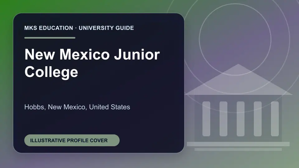 Illustrative MKS Education profile cover for New Mexico Junior College in the USA