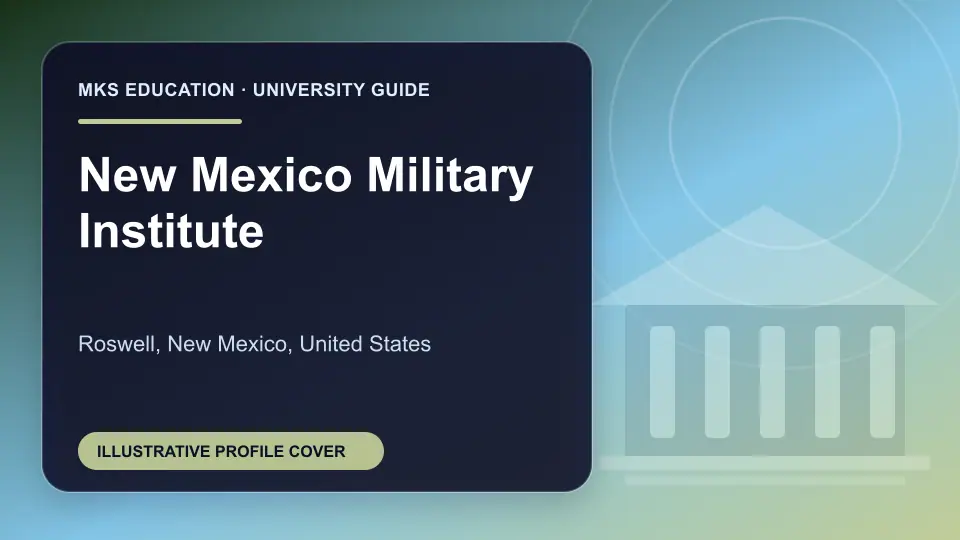 Illustrative MKS Education profile cover for New Mexico Military Institute in the USA