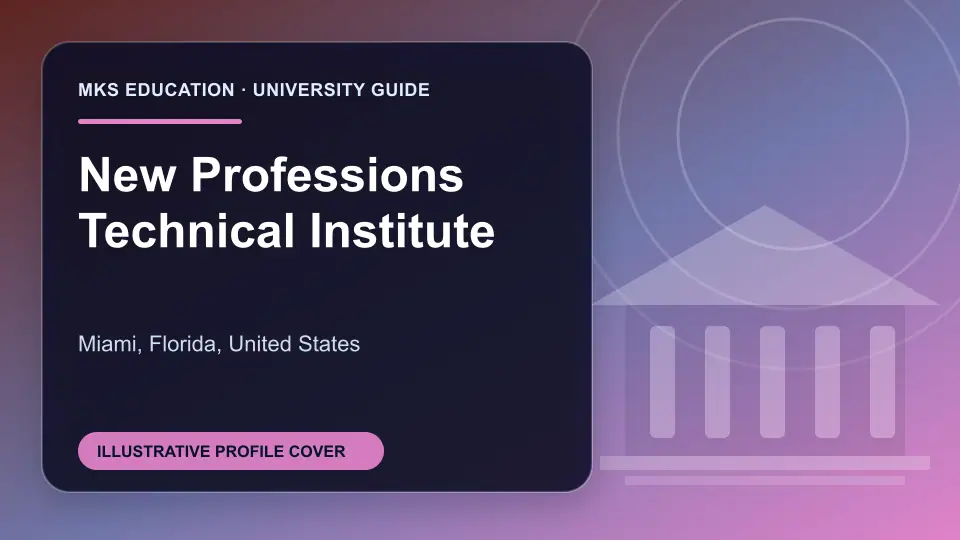 Illustrative MKS Education profile cover for New Professions Technical Institute in the USA