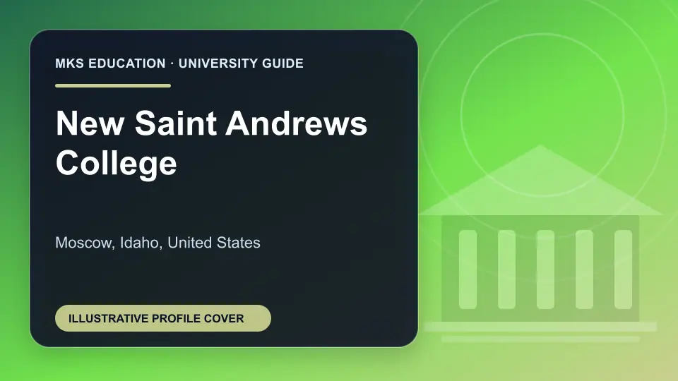 Illustrative MKS Education profile cover for New Saint Andrews College in the USA