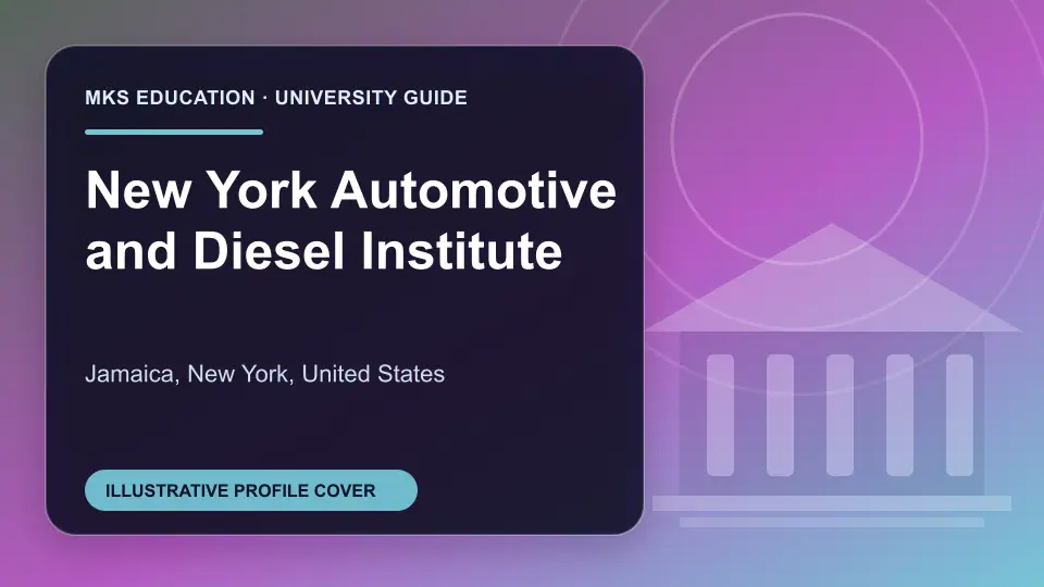 Illustrative MKS Education profile cover for New York Automotive and Diesel Institute in the USA