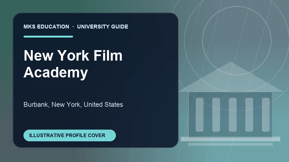 Illustrative MKS Education profile cover for New York Film Academy in the USA