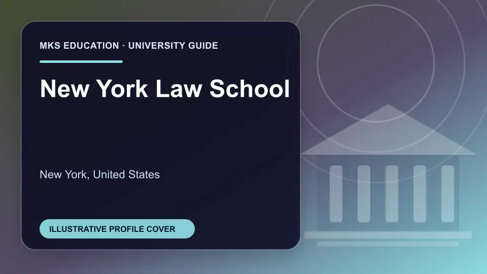 Illustrative MKS Education profile cover for New York Law School in the USA