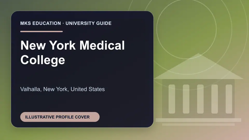 Illustrative MKS Education profile cover for New York Medical College in the USA