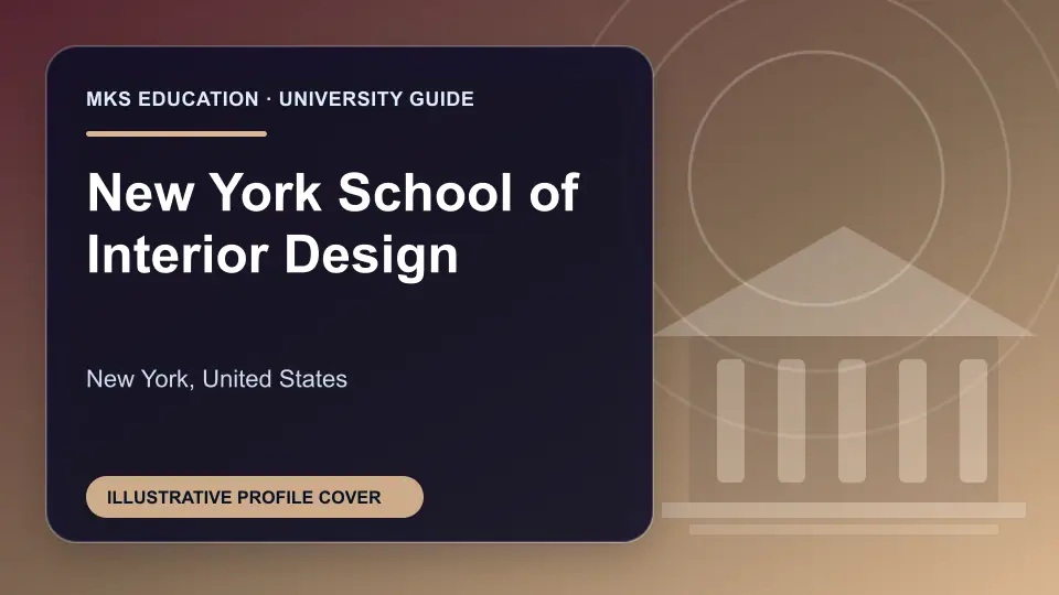 Illustrative MKS Education profile cover for New York School of Interior Design in the USA