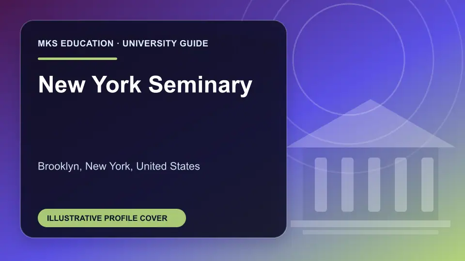 Illustrative MKS Education profile cover for New York Seminary in the USA
