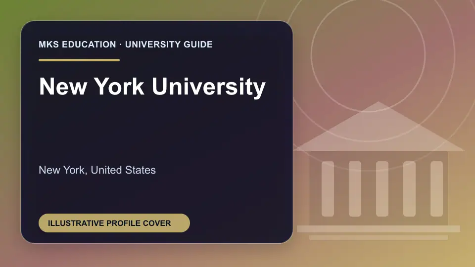 Illustrative MKS Education profile cover for New York University in the USA