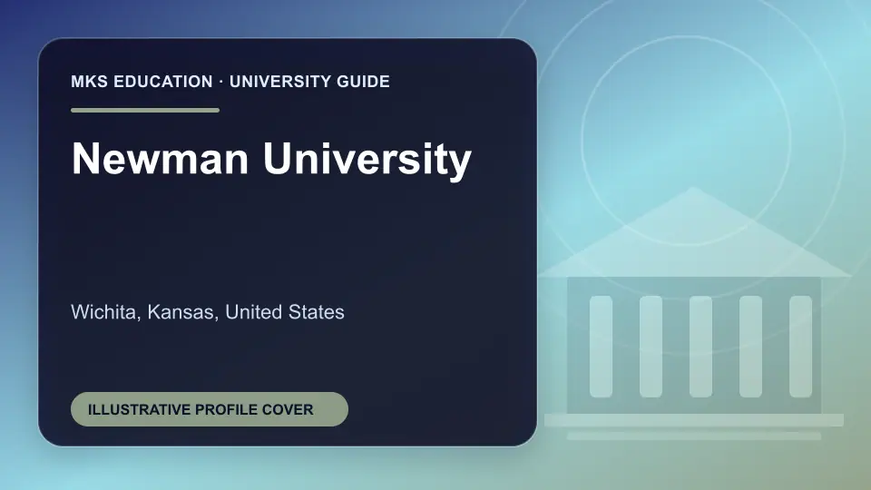 Illustrative MKS Education profile cover for Newman University in the USA