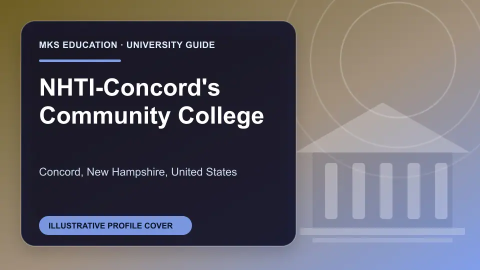 Illustrative MKS Education profile cover for NHTI-Concord's Community College in the USA