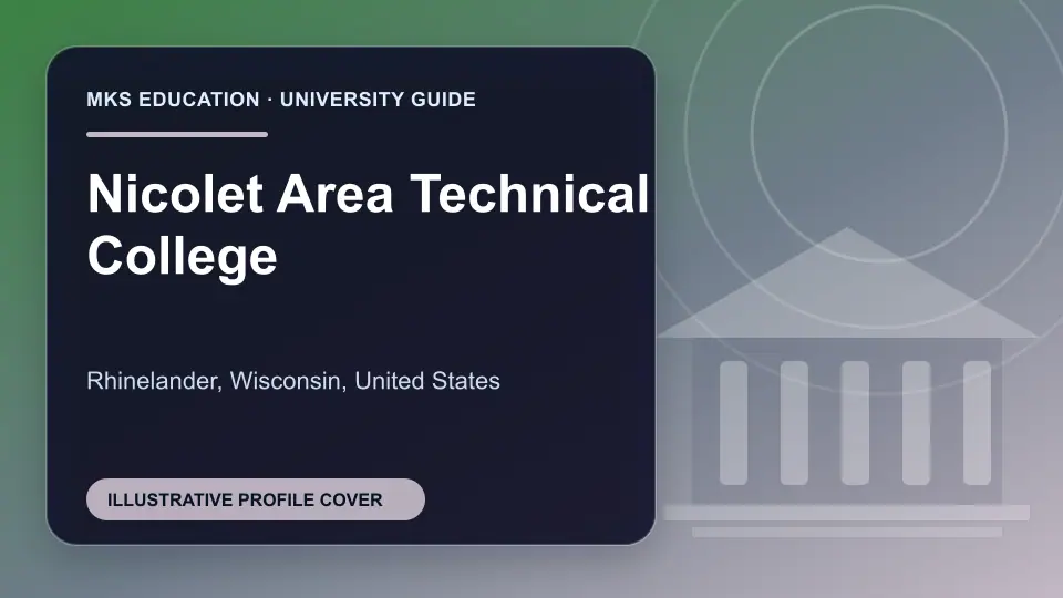 Illustrative MKS Education profile cover for Nicolet Area Technical College in the USA