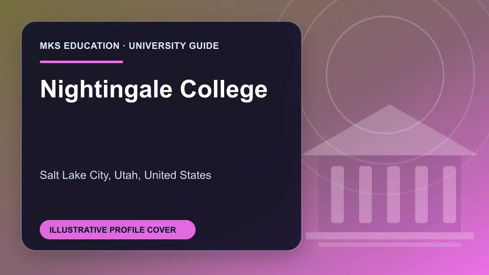 Illustrative MKS Education profile cover for Nightingale College in the USA