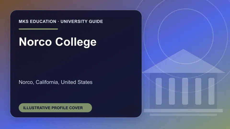 Illustrative MKS Education profile cover for Norco College in the USA