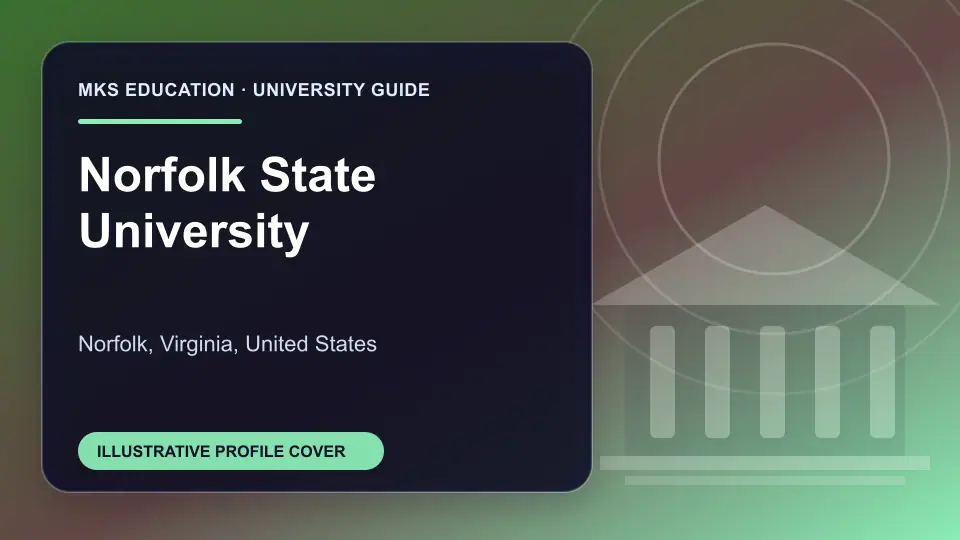 Illustrative MKS Education profile cover for Norfolk State University in the USA