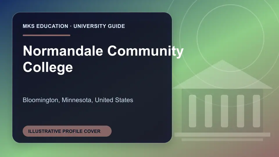 Illustrative MKS Education profile cover for Normandale Community College in the USA