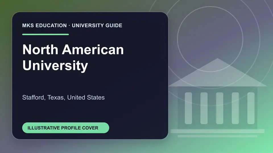 Illustrative MKS Education profile cover for North American University in the USA