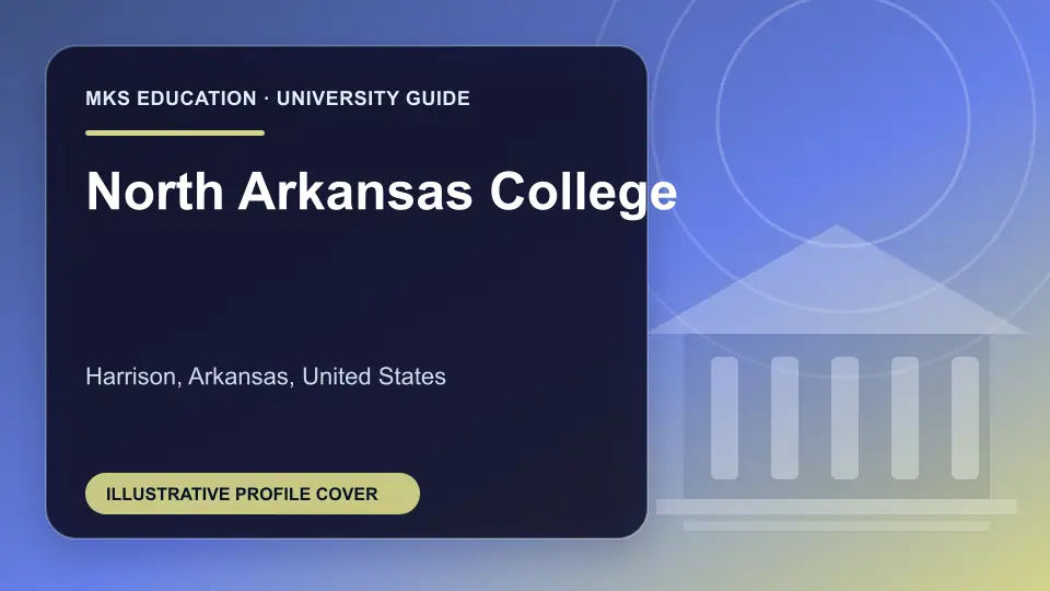 Illustrative MKS Education profile cover for North Arkansas College in the USA